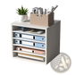 Literature Organizer 5 Compartment Wood Mail Sorter White