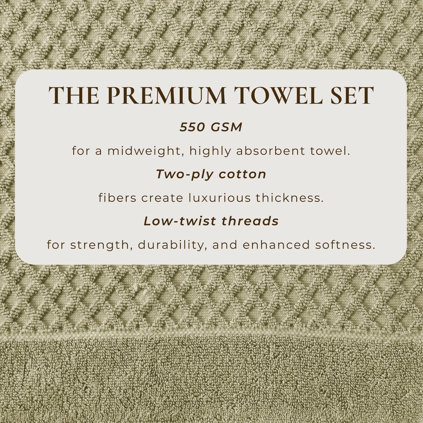 Cotton Diamond Waffle Weave Bath Towel Set - Grayson Collection