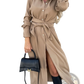 Long Sleeve Belted Maxi Cardigan Dress with Waist Tie