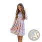 Long Sleeve Floral A-line High Waist Midi Dress