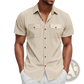 Loose Corduroy Short Sleeve Workwear Shirt