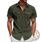 Loose Corduroy Short Sleeve Workwear Shirt