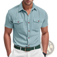 Loose Corduroy Short Sleeve Workwear Shirt