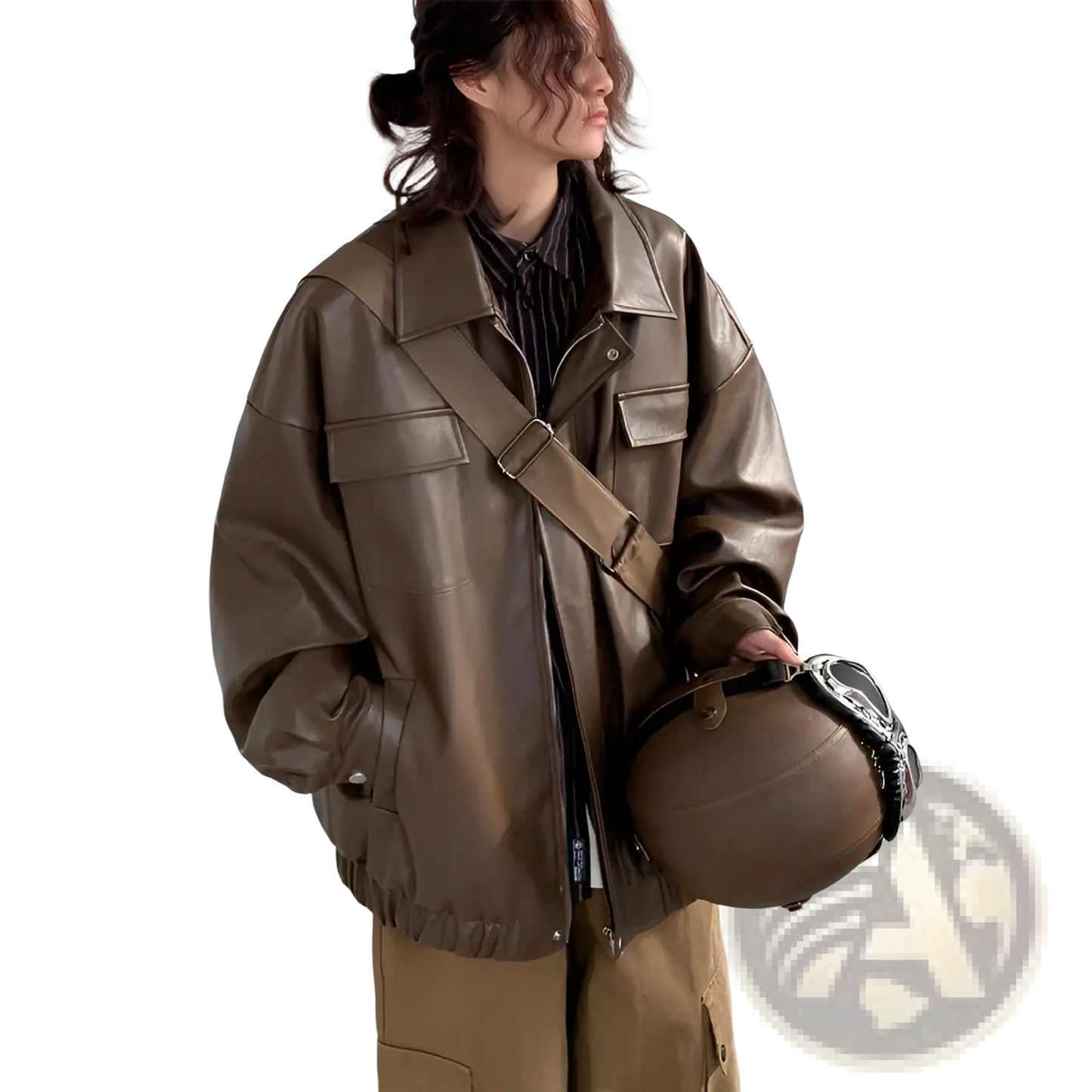 Loose Leather Jacket Casual Spring Autumn Pu Coat