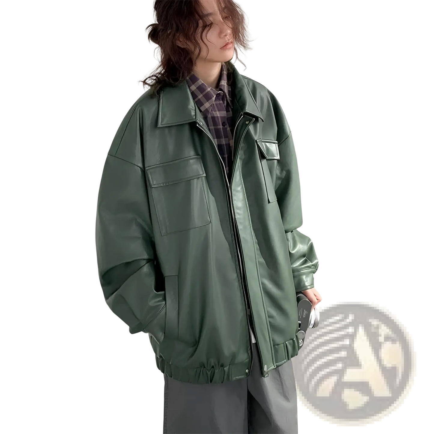 Loose Leather Jacket Casual Spring Autumn Pu Coat