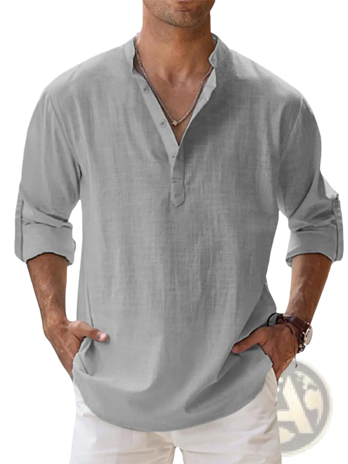 Loose Linen Blend Breathable Long Sleeve Sports Shirt