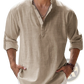 Loose Linen Blend Breathable Long Sleeve Sports Shirt