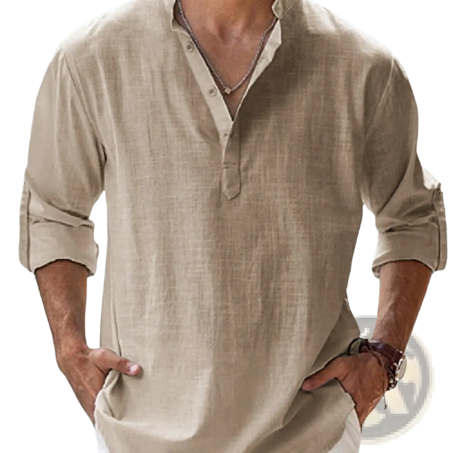 Loose Linen Blend Breathable Long Sleeve Sports Shirt
