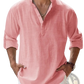 Loose Linen Blend Breathable Long Sleeve Sports Shirt