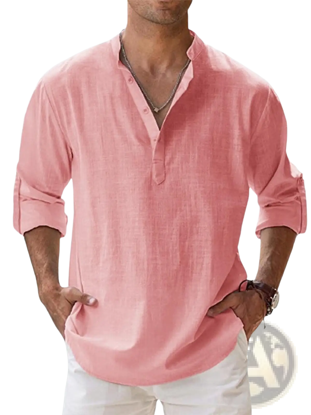 Loose Linen Blend Breathable Long Sleeve Sports Shirt