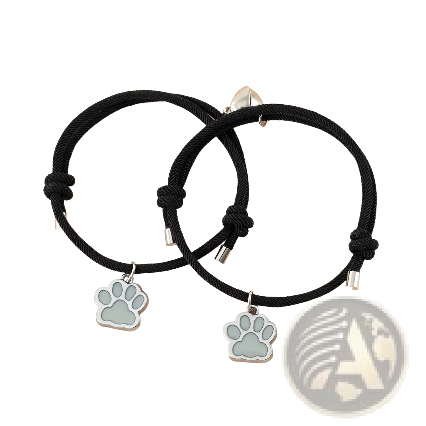 Luminous Magnetic Heart Paw Print Couple Bracelets 2pcs