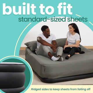 EZ INFLATE Double High Luxury Air Mattress with Built in Pump