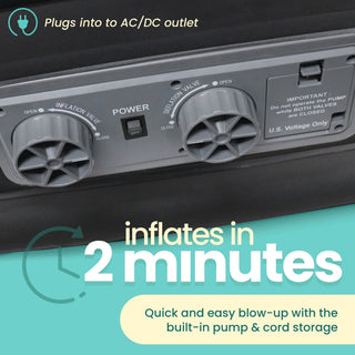 EZ INFLATE Double High Luxury Air Mattress with Built in Pump