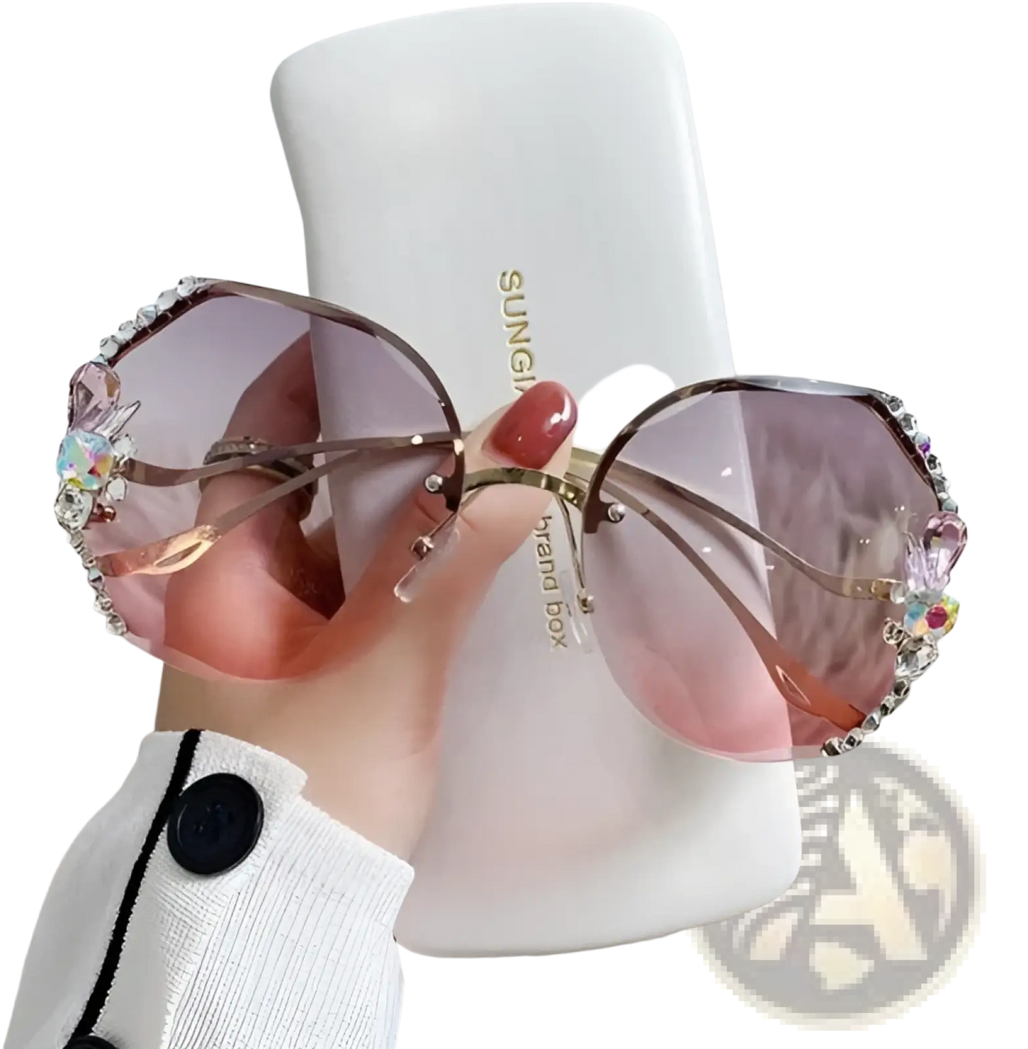 Luxury Crystal Butterfly Rhinestone Uv400 Sunglasses