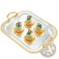 Luxury Rectangle Serving Tray with Gold Handles