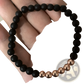 Luxury Zircon Crown Matte Black Beaded Bracelet