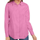 Charter Club Women's Petite Button-Down Woven Shirt Pink Size 0