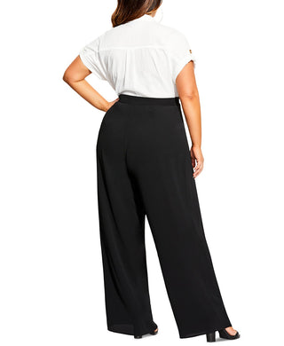 City Chic Women's Trendy PlusTie-Waist Palazzo Pants