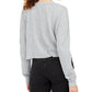 Self Esteem Juniors' Plush Waffle Henley Top Gray Size Extra Large