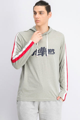 Tommy Hifiger Men's Signature Stripe Hoodie Grayargearge