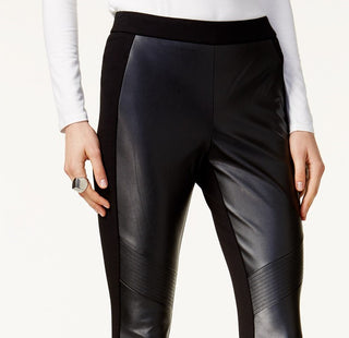 Bar III Women's Faux eather & Stretch Pants arge