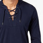 INC International Concepts Men's Hooded T-Shirt Blue Size Small