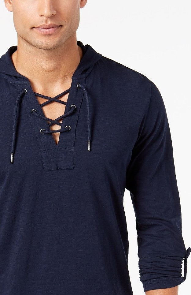 INC International Concepts Men's Hooded T-Shirt Blue Size Small