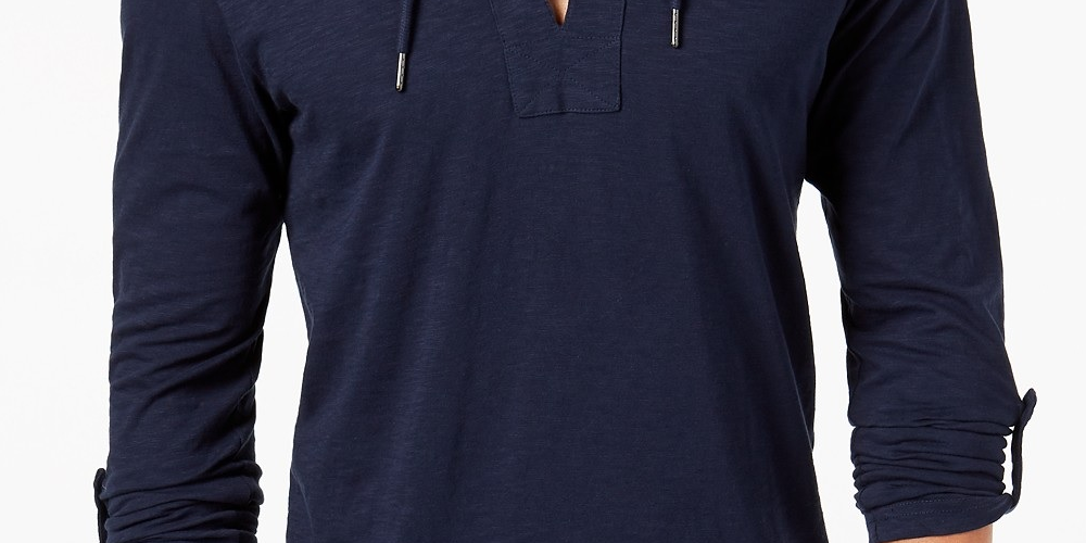 INC International Concepts Men's Hooded T-Shirt Navy Size Extra Small