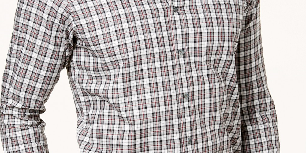 Club Room Mens Tartan Button Up Shirt Gray Size 2 Extra Large