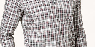 Club Room Mens Tartan Button Up Shirt Gray Size 2 Extra Large