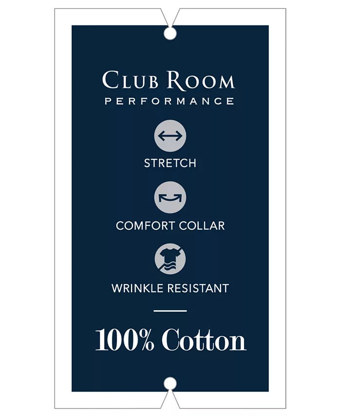 Club Room Men's Classic/Regular Fit Stripe Dress Shirt Blue Size 34-35