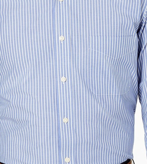 Club Room Men's Classic/Regular Fit Stripe Dress Shirt Navy Size 15.5X34-35