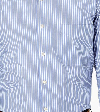 Club Room Men's Classic/Regular Fit Stripe Dress Shirt Navy Size 15.5X34-35