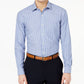 Club Room Men's Regular Fit Stripe Dress Shirt Blue Size 18.5x34-35