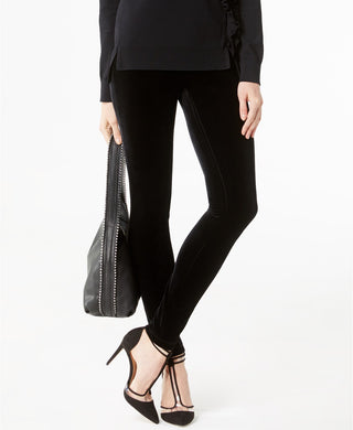 INC International Concepts Women's Velvet Skinny Pants Black Size 8