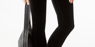 INC International Concepts Women's Velvet Skinny Pants Black Size 8