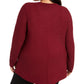Alfani Women's Plus Size Metallic Ribbed-Knit Tunic Sweater  Red Size OX
