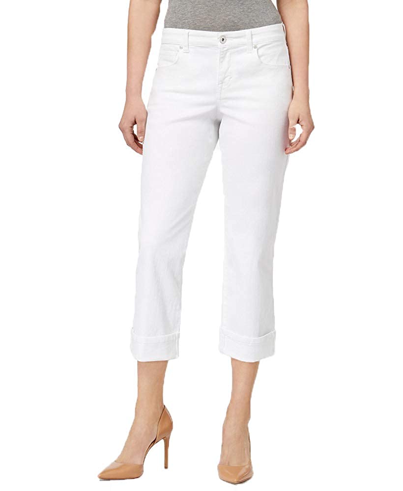 Style & Co Women's Petite Curvy-Fit Capri Jeans Natural Size 6