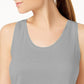 Maison Jules Women's Scoop-Neck Tank Top Gray Size Large