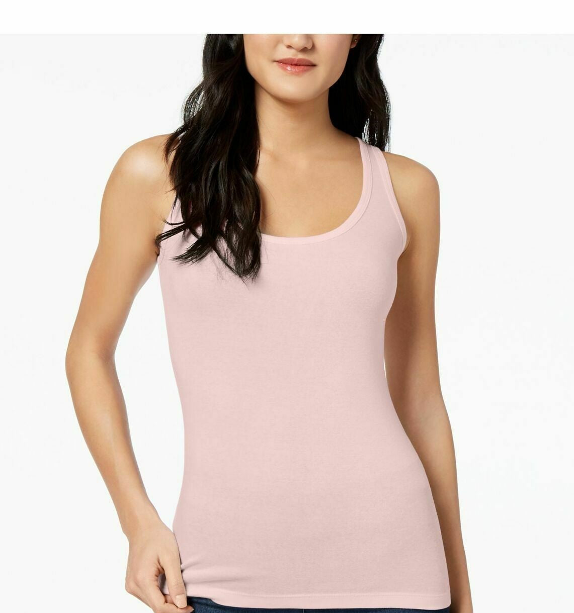 Maison Jules Women's Fitted Tank Top Pink Size Medium