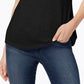 Maison Jules Women's V-Neck Patch-Pocket T-Shirt Black Size Large