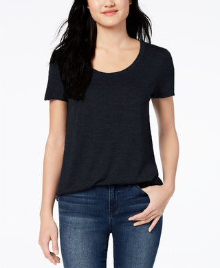 Maison JulesWomen's Scoop-Neck T-Shirt Black Size XX-Large