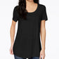 Maison Jules Women's Scoop-Neck T-Shirt  Black Size Large