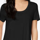 Maison Jules Women's Scoop-Neck T-Shirt  Black Size Large
