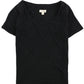 Maison Jules Women's Scoop-Neck T-Shirt Black Size Medium