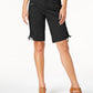 Style & Co Women's Zipper Bermuda Cargo Shorts Black Size 6