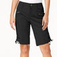 Style & Co Women's Zipper Bermuda Cargo Shorts Black Size 6