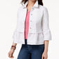 Style & Co Women's Ruffled Denim Jacket Natural Size Small