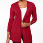 Charter Club Women's Open-Front Cardigan Red Size Extra Large
