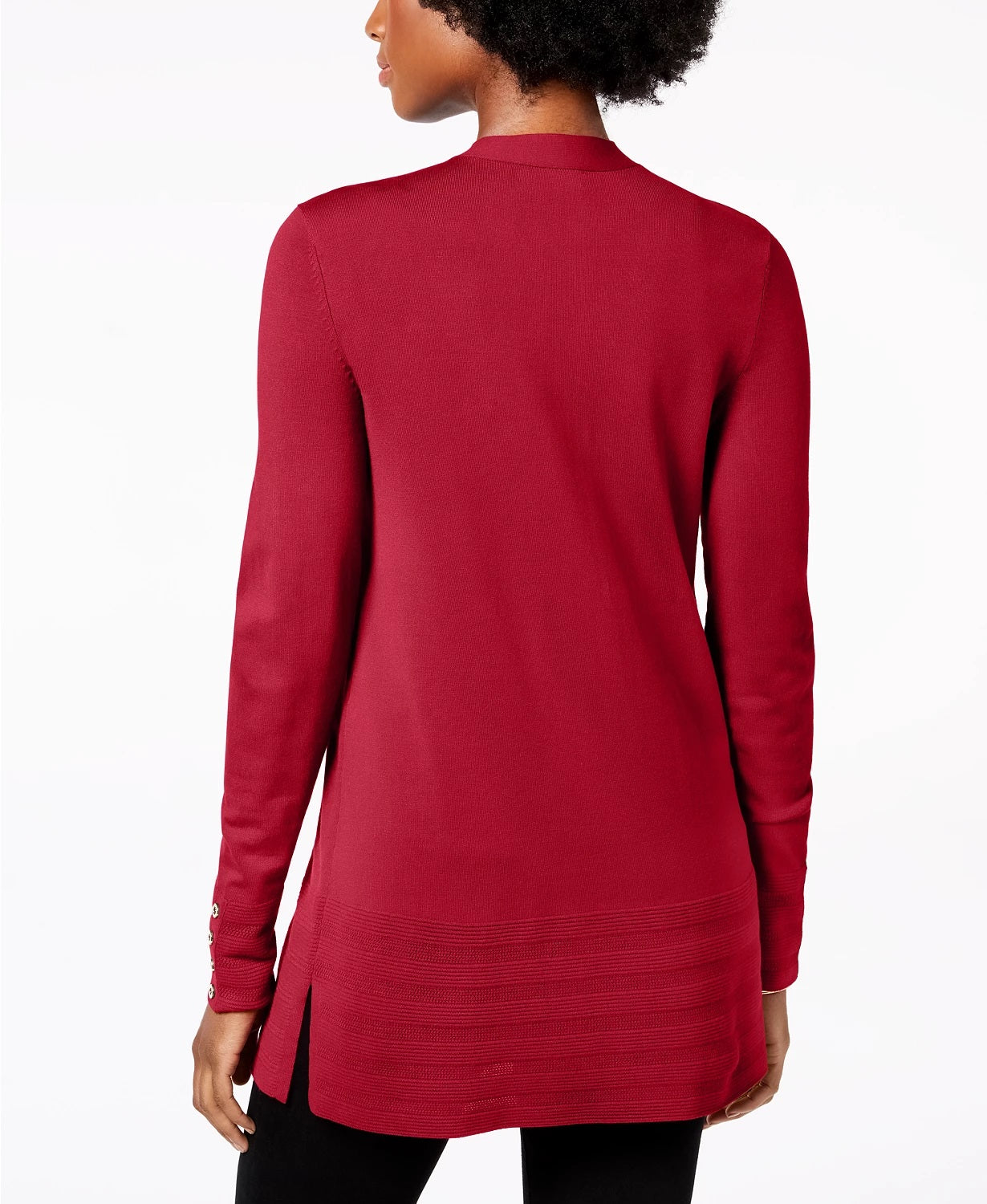 Charter Club Women's Open-Front Cardigan Red Size Extra Large